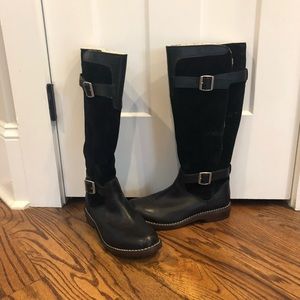 Wool-Lined Black Ugg Boots